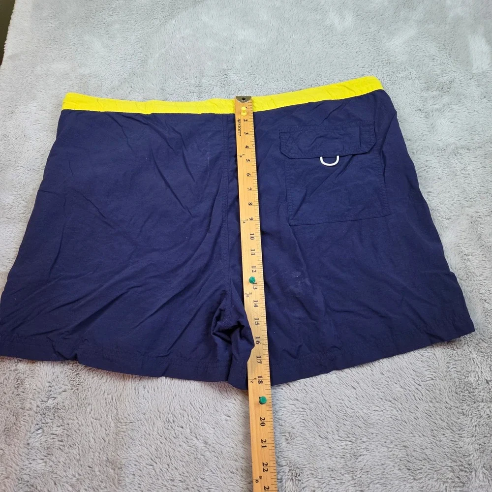 Vtg Polo Ralph Lauren Sport Swim Trunks Mens XL USRL Graphic Lined Navy Yellow